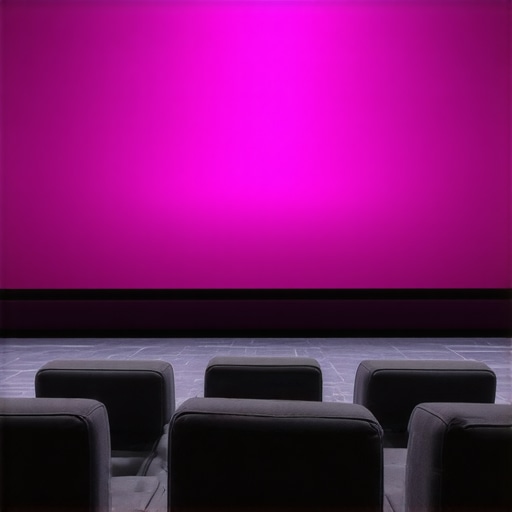 A sophisticated projection screen with advanced gain and textured surface in a modern home theater environment