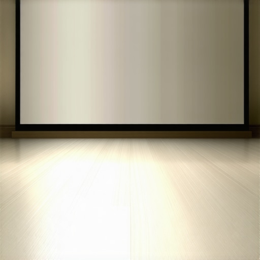 Projection screen in bright living room with ambient light