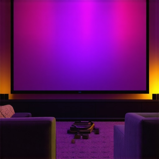 Home theater with fixed frame ALR projection screen in bright living room