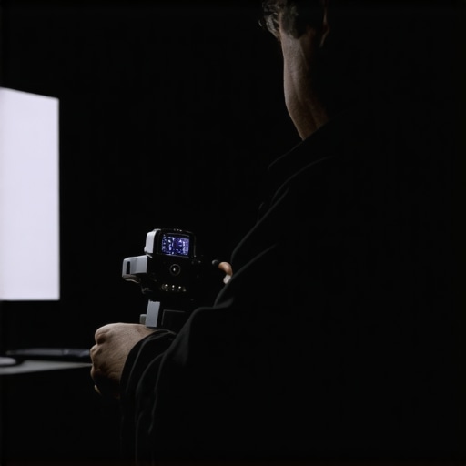 Technician adjusting projector settings for optimal image quality in a home theater