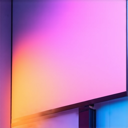 Projection screen showing uneven brightness due to high gain or poor installation
