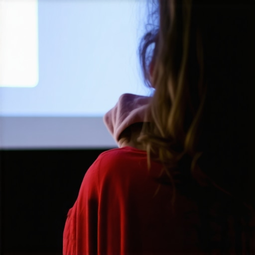 Person cleaning a projection screen with microfiber cloth in modern home theater.