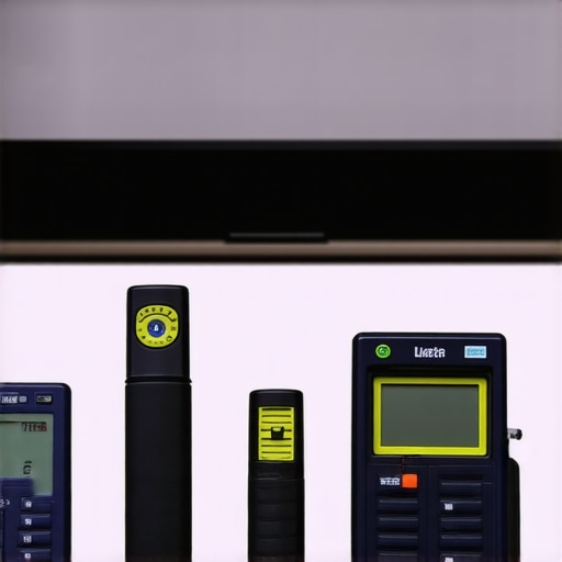 A technician's toolkit with lux meter, laser level, and tension gauge ready for projector screen calibration and maintenance.